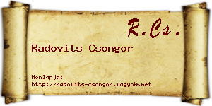 Radovits Csongor névjegykártya